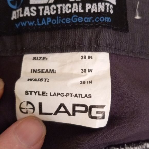 LAPG Size 38 x 30 Mens Pants Dark Gray Cargo Atlas Tactical Pockets Rip-Stop - Picture 14 of 15